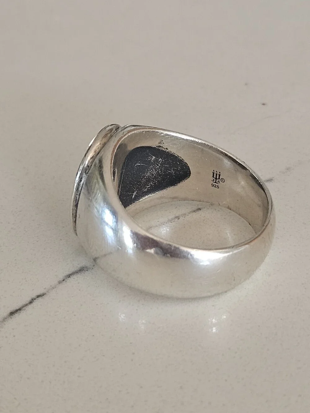 Retired James Avery Heavy Mens Silver Cross Signet Ring Size 11